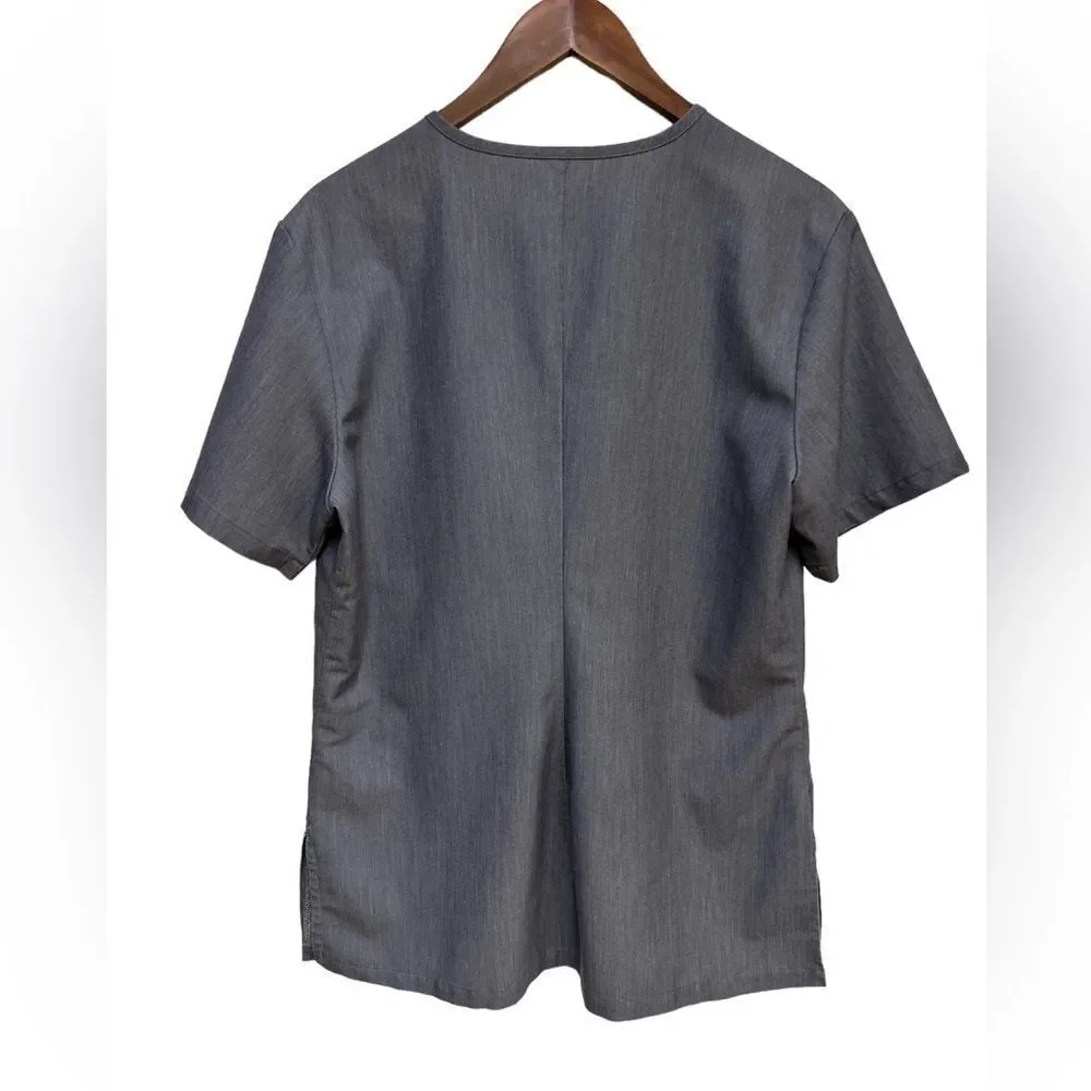 FIGS Technical Collection Short Sleeve Top Gray Size Medium